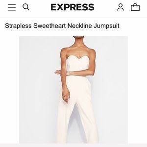 Strapless Sweetheart Neck Jumpsuit in White